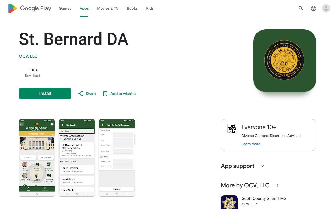 St. Bernard Parish arrest records and court charges District Attorney app