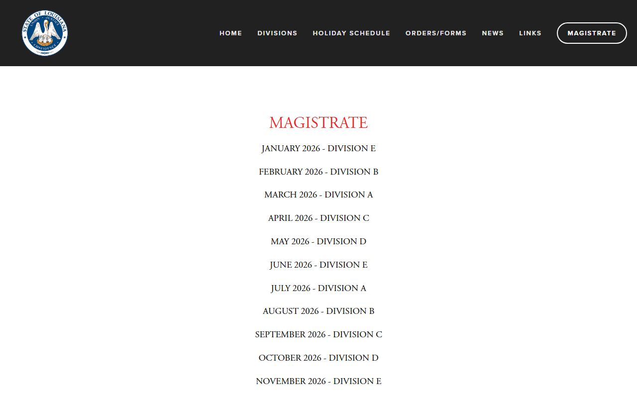 34th Judicial District Court magistrate rotation page