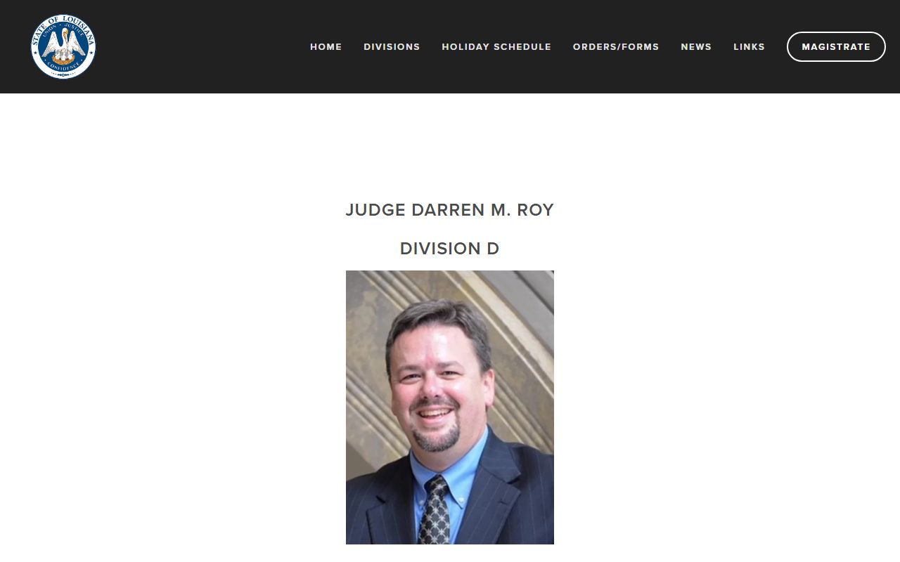 St. Bernard Parish District Court Division D records and judge page