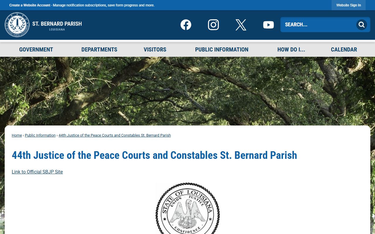 St. Bernard Parish court records Justice of the Peace court list