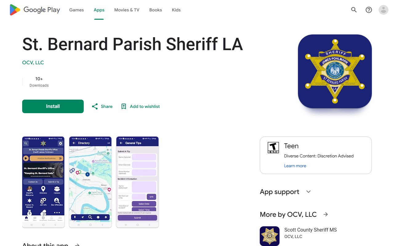 St. Bernard Parish inmate records Sheriff Google Play app listing