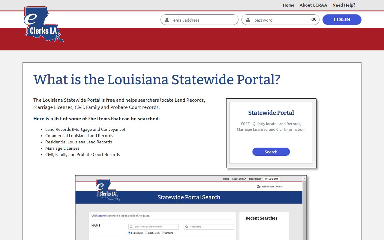 St. Bernard Parish probate records eClerks Louisiana statewide portal