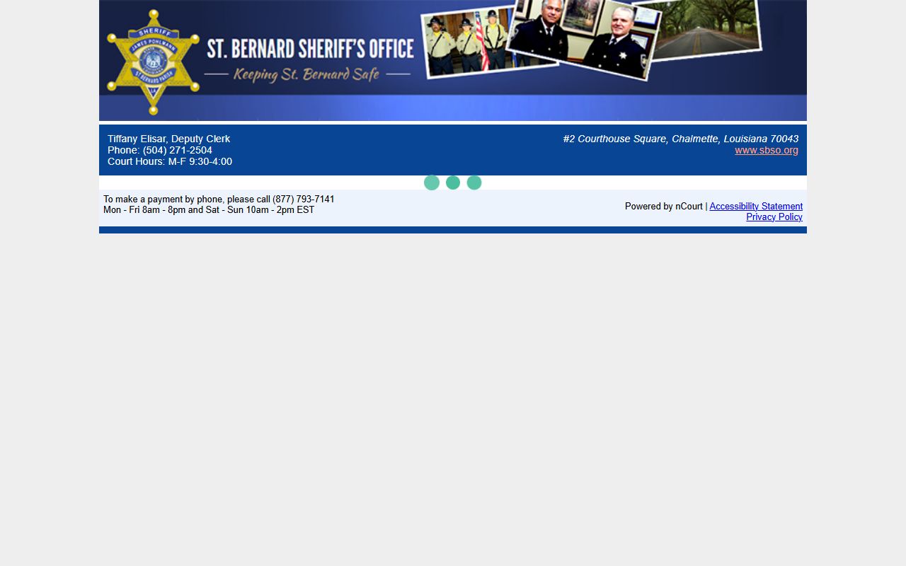 St. Bernard Parish traffic court records nCourt citation payment form